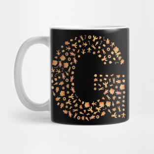 Letter G Initial Christmas Decorations Gingerbread Mug